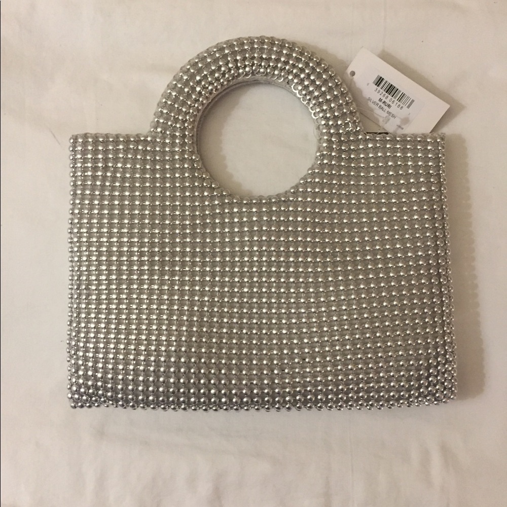 Nina silver ball mesh purse